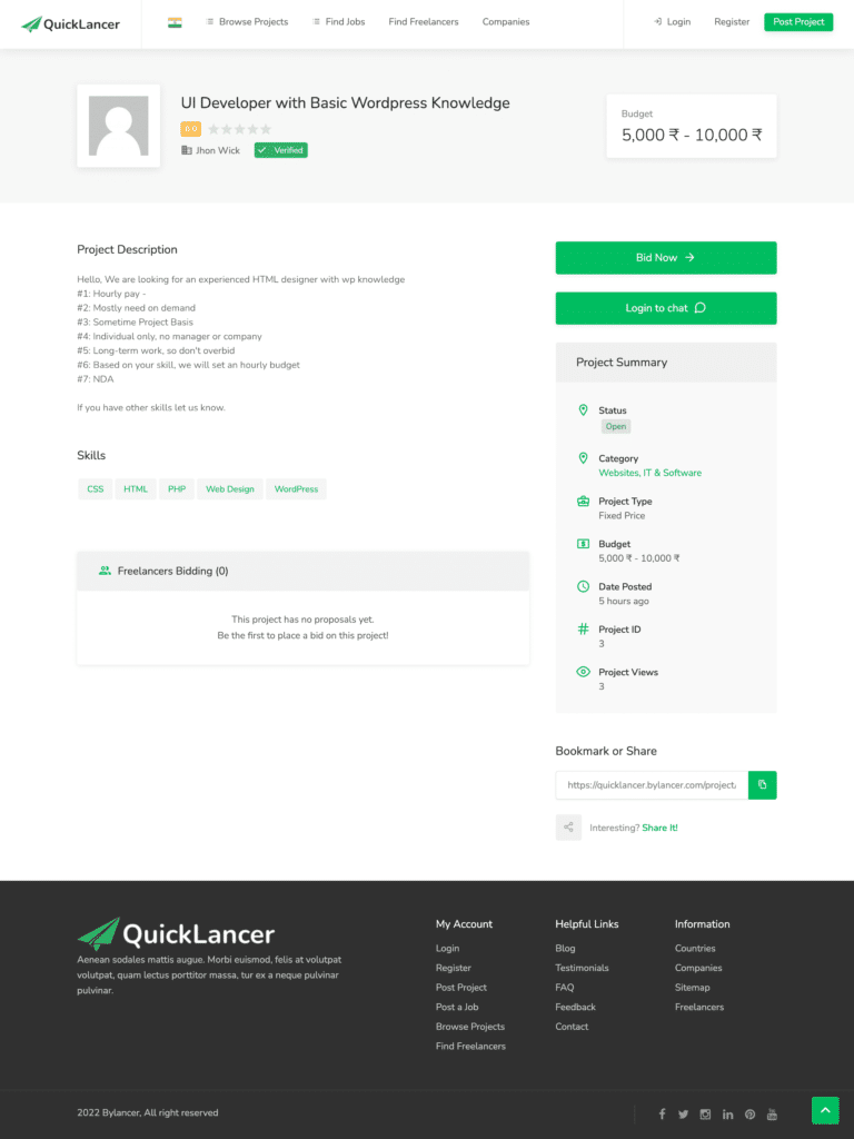 Quicklancer Script - best Freelance Marketplace Php Script
